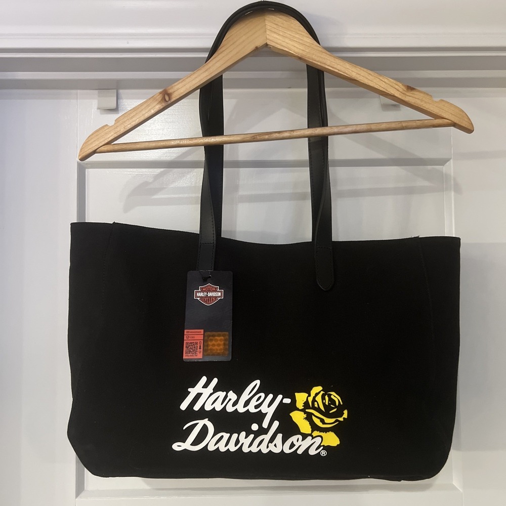 Harley-Davidson Women's H-D Rose Summer Canvas Bag black leather straps